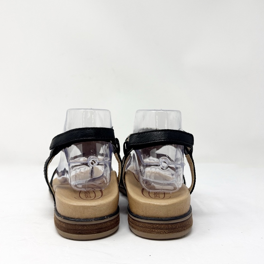 Aetrex Sheila Leather Beaded Sandals Black Silver Size 39 8.5 - Picture 7 of 10